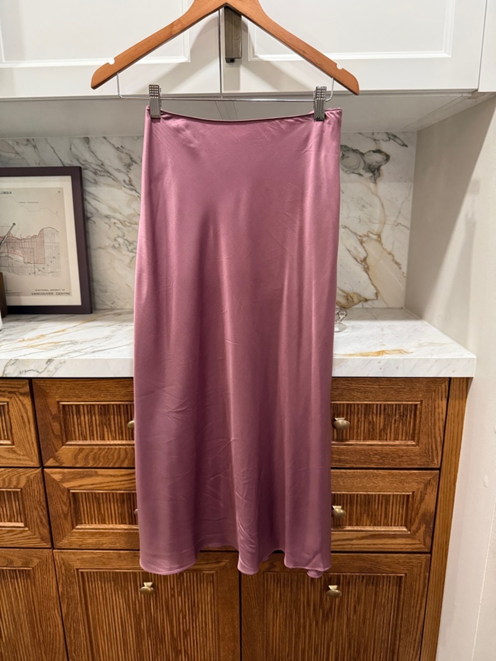 Slip Midi Skirt in Dusty Mauve